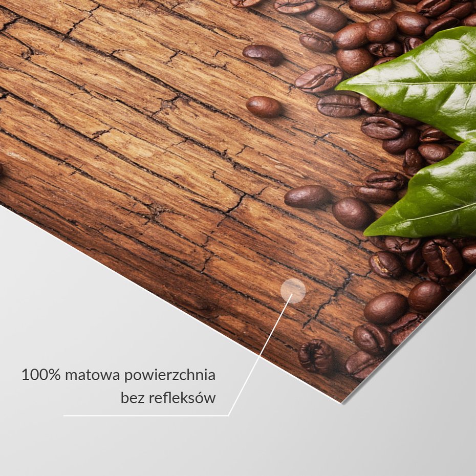 Fototapeta - kawa, ziarna, liście