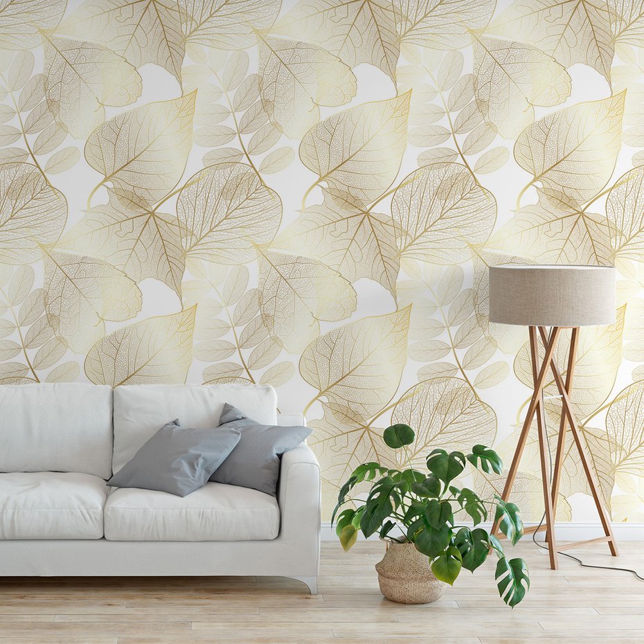 Tapeta - liście, ornament, tło