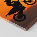 Obraz na płótnie - motocross, skok, sylwetka