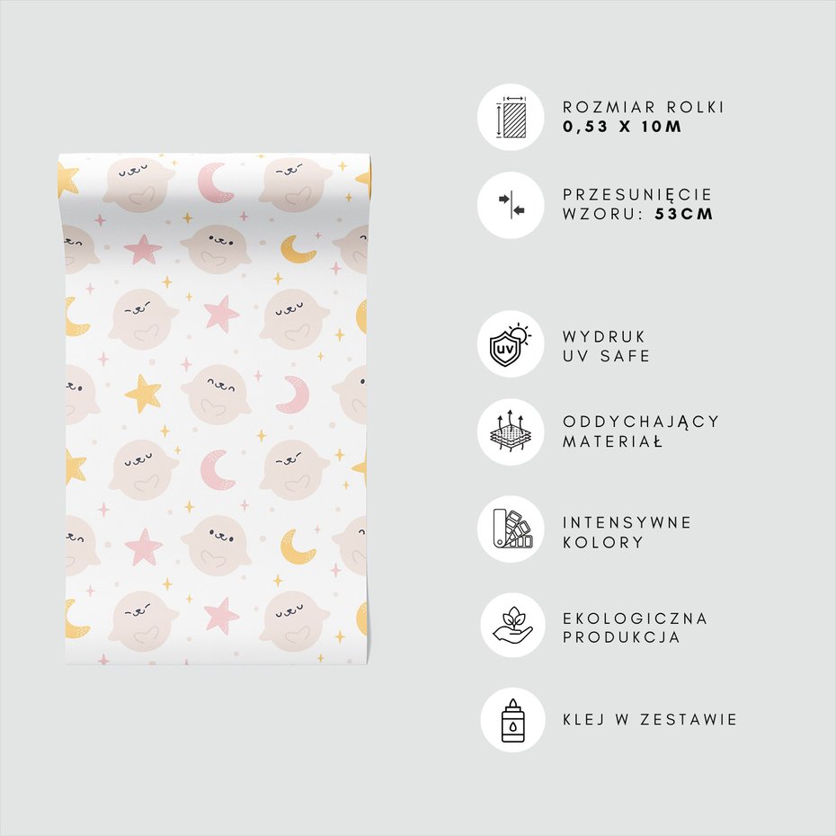 Tapeta - dziecięca, duch, gwiazda, księżyc