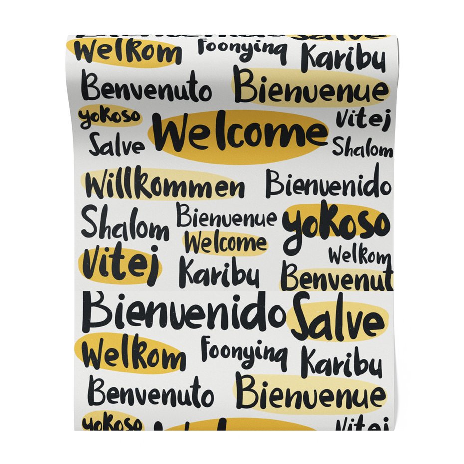 Tapeta - napisy, powitanie, języki