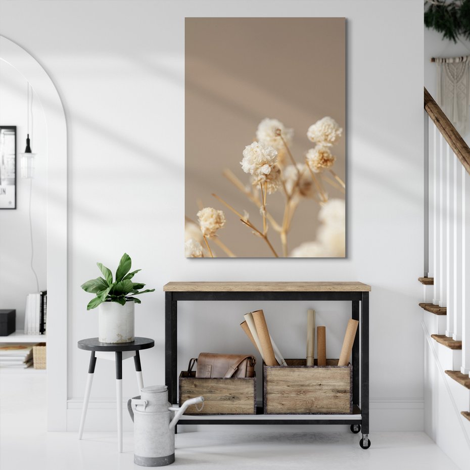 Obraz na płótnie - kwiaty, suszone, delikatne