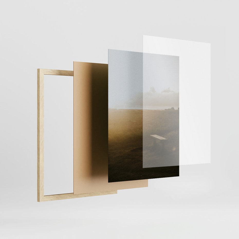 Zestaw obrazy w ramie, plakaty - krajobraz, natura, zachód słońca - rama drewno