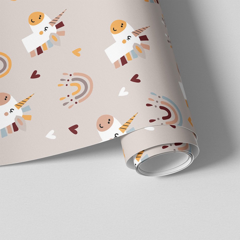 Tapeta - dziecięca, jednorożce, tęcze,