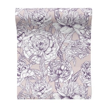 Tapeta - kwiaty, liście, rysunek