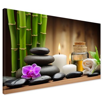 Obraz na płótnie - bambus, kamienie, relaks