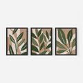 Zestaw obrazy w ramie, plakaty - liście, rośliny, abstrakcja - rama czarna