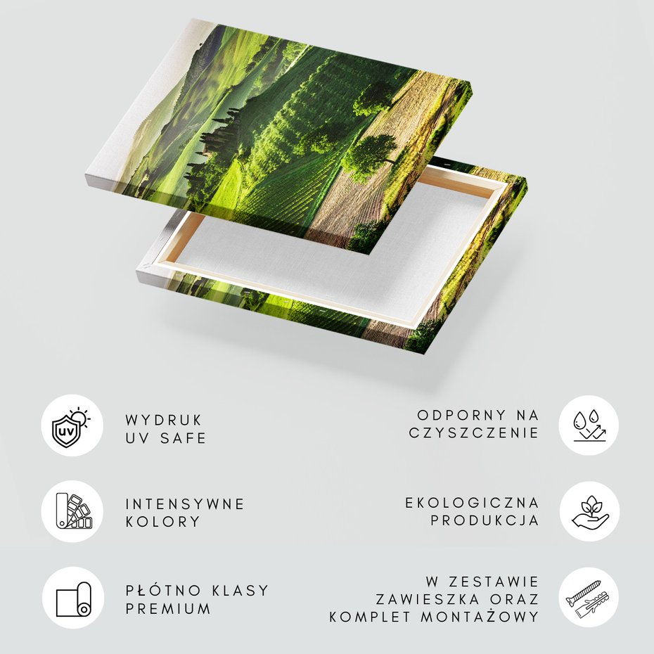 Obraz na płótnie - Tuscany, krajobraz, wzgórza