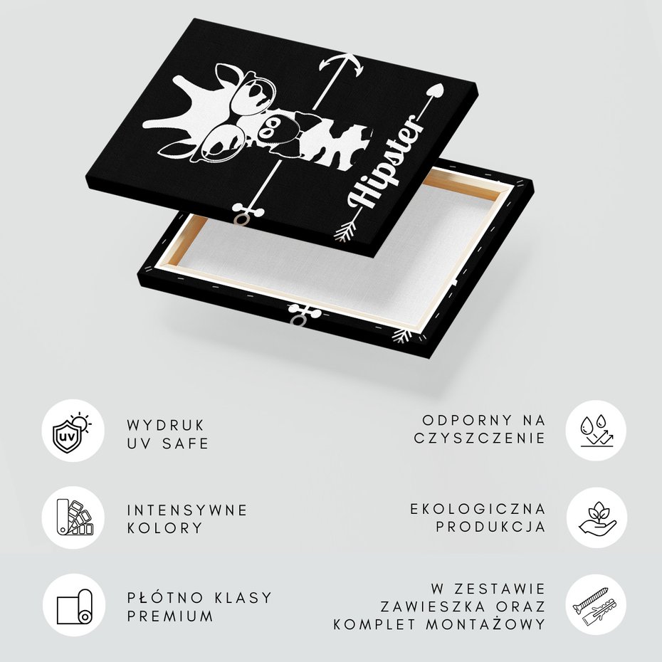 Obraz na płótnie - żyrafa, hipster, grafika