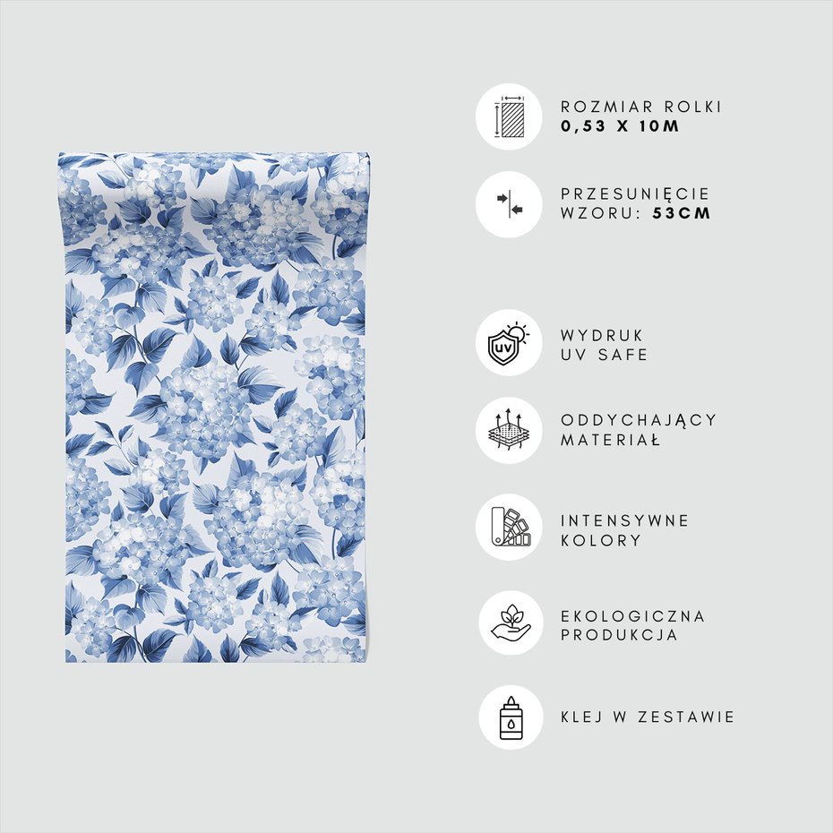 Tapeta - hortensje, liście, elegancja