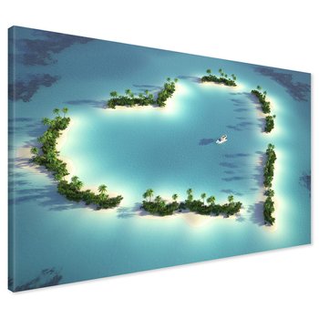 Obraz na płótnie - wyspa, serce, morze