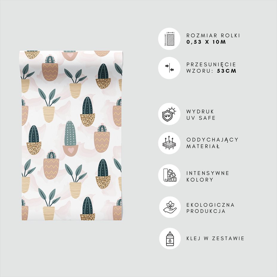 Tapeta - kaktusy, rośliny, doniczki