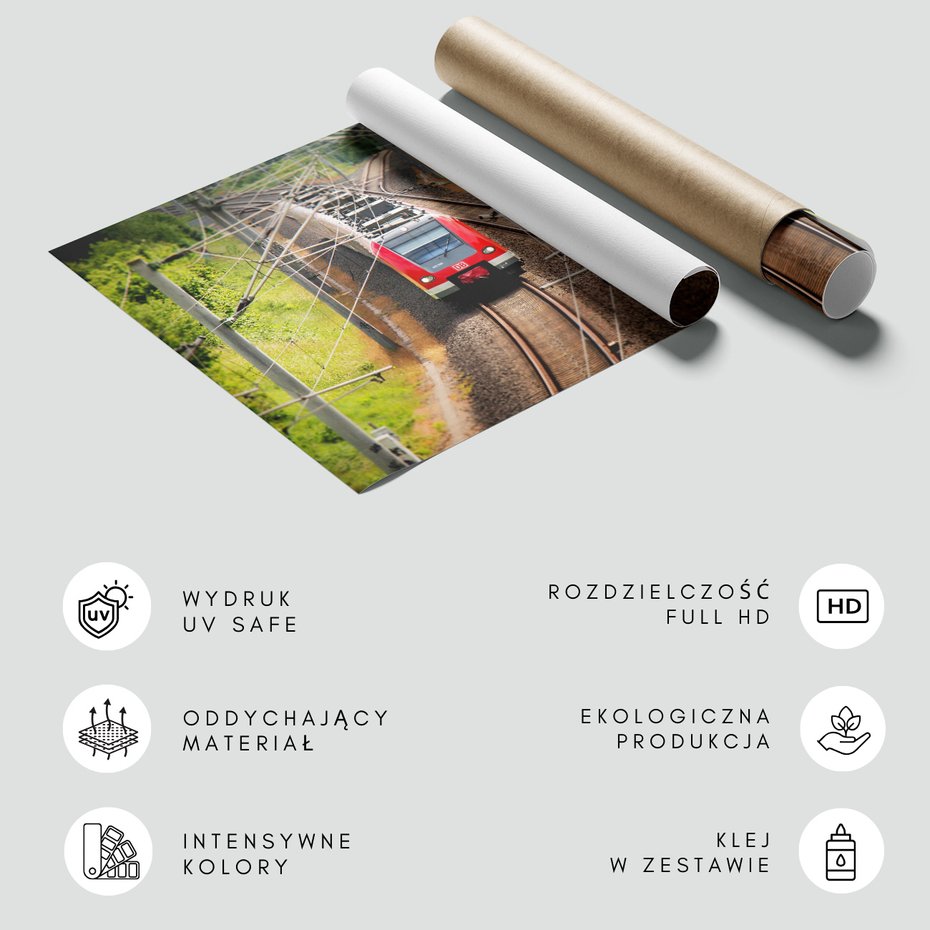 Fototapeta - pociąg, kolej, tory