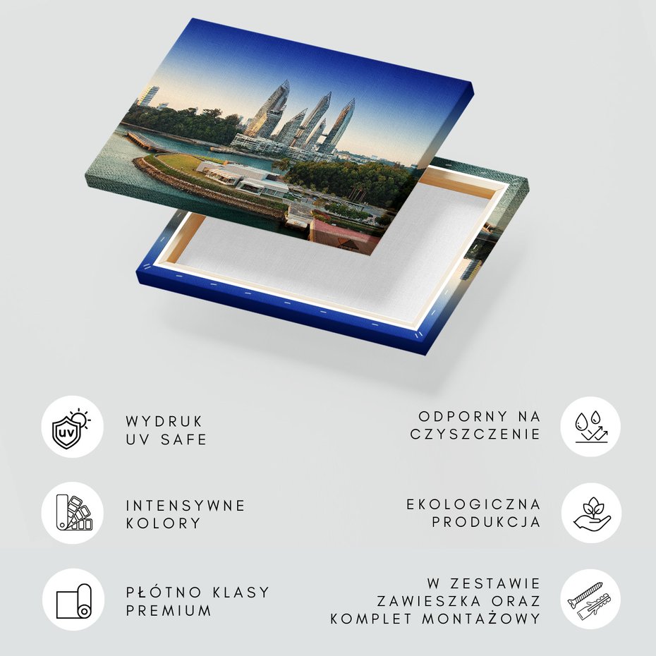 Obraz na płótnie - miasto, budynki, woda