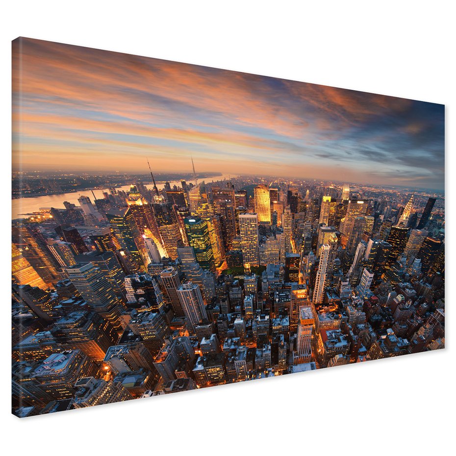 Obraz na płótnie - miasto, noc, budynki