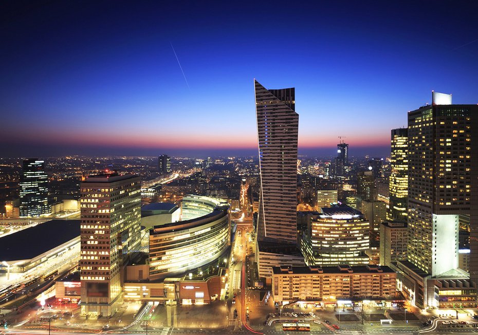 Fototapeta - miasto, noc, budynki