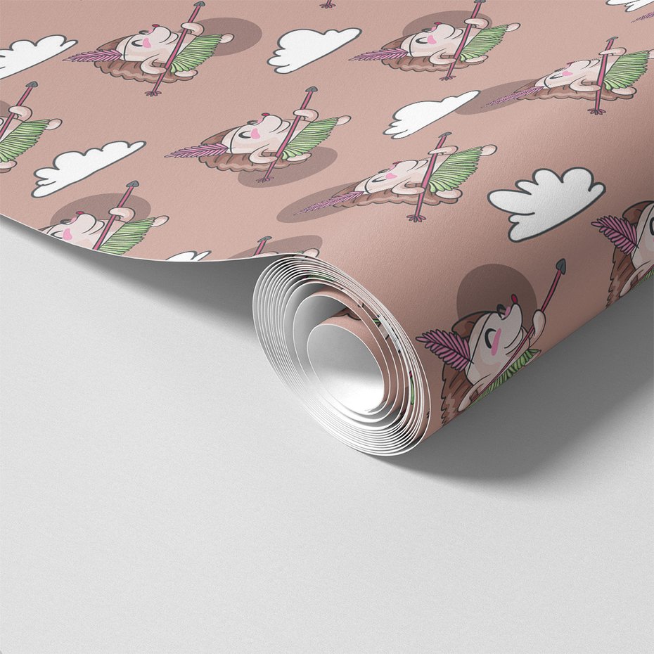 Tapeta - dziecięca, jeż, strzała, chmura