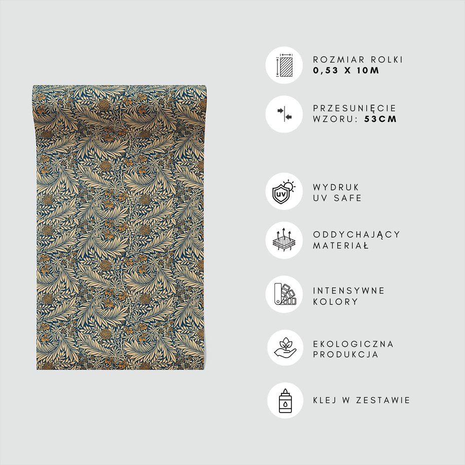 Tapeta - kwiaty, liście, ornamenty