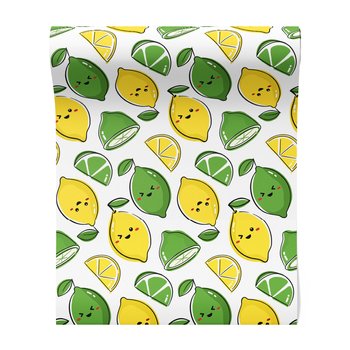 Tapeta - dziecięca, cytryny, limonki,