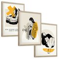 Zestaw obrazy w ramie, plakaty - kobiety, buty, moda - rama drewno