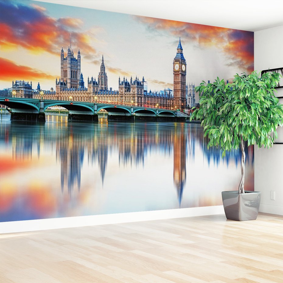 Fototapeta - Londyn, Tamiza, Big Ben