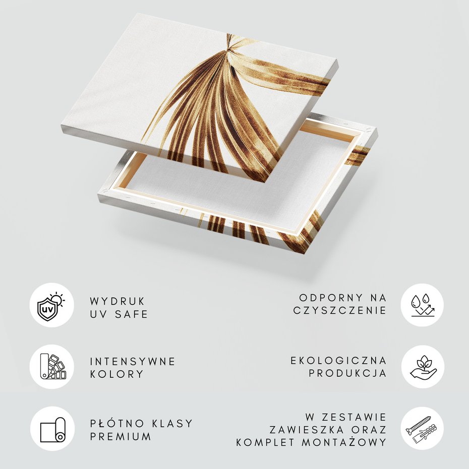 Obraz na płótnie - złoty, liść, minimalizm