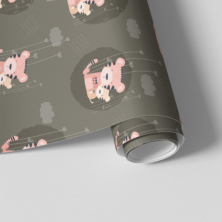 Tapeta - dziecięca, tygrysy, miłość, chmury