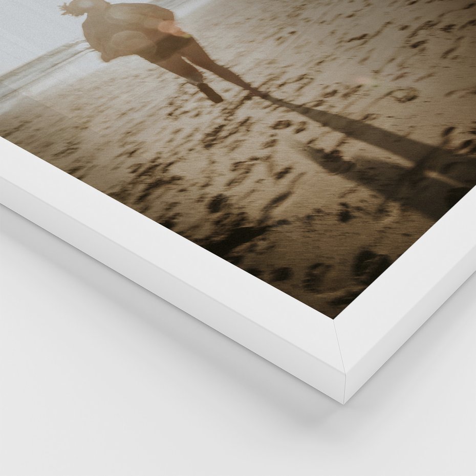 Zestaw obrazy w ramie, plakaty - plaża, palmy, morze - rama biała