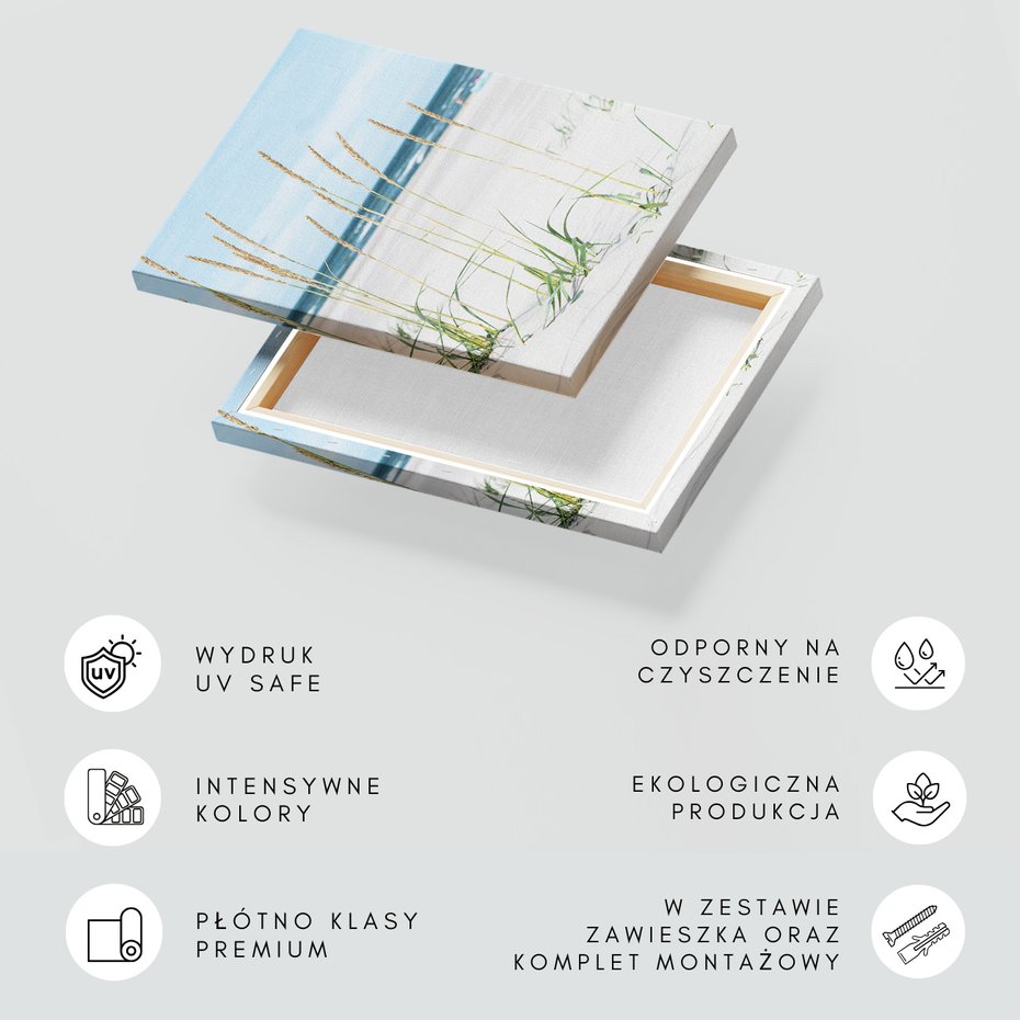 Obraz na płótnie - plaża, morze, trawa