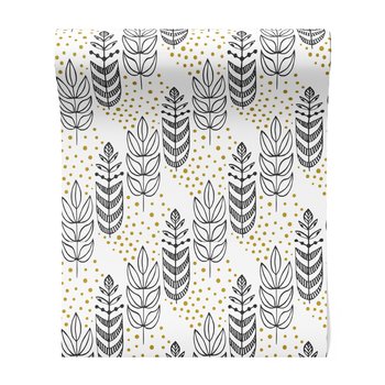 Tapeta - liście, kropki, abstrakcja