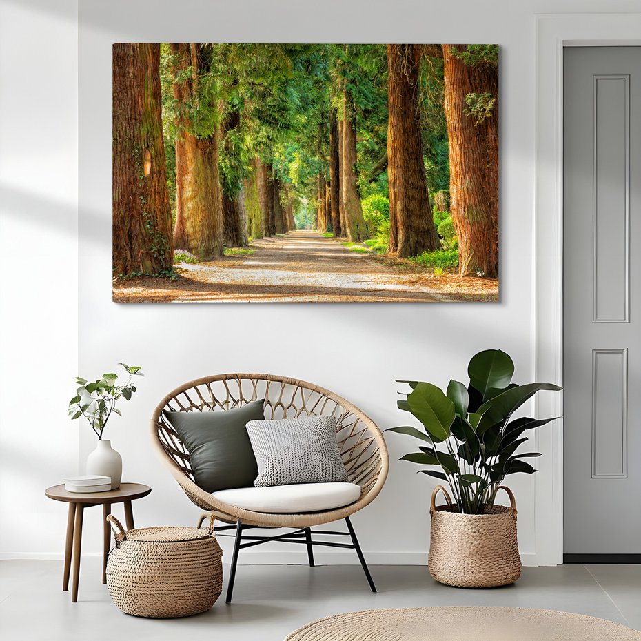 Obraz na płótnie - las, drzewa, ścieżka