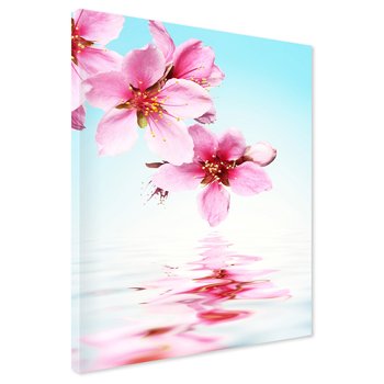 Obraz na płótnie - kwiaty, odbicie, woda