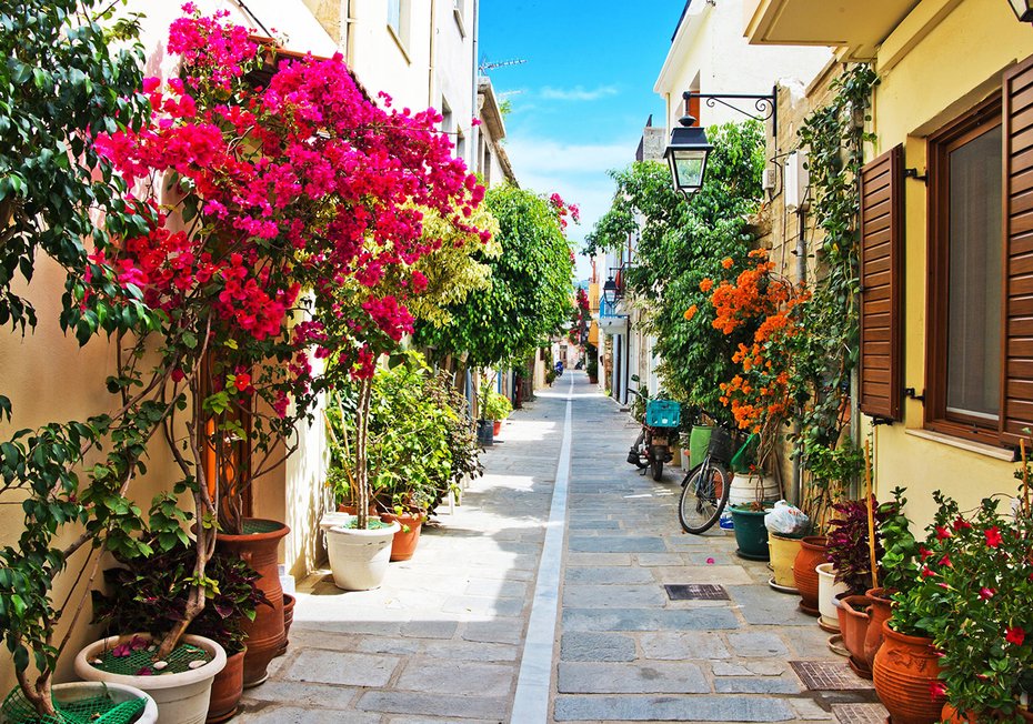 Fototapeta - ulica, kwiaty, miasto