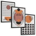 Zestaw obrazy w ramie, plakaty - abstrakcja, grafika, geometria - rama czarna