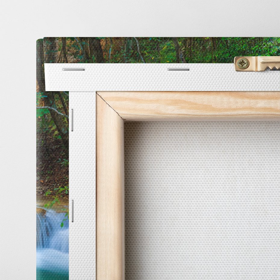 Obraz na płótnie - wodospad, las, natura