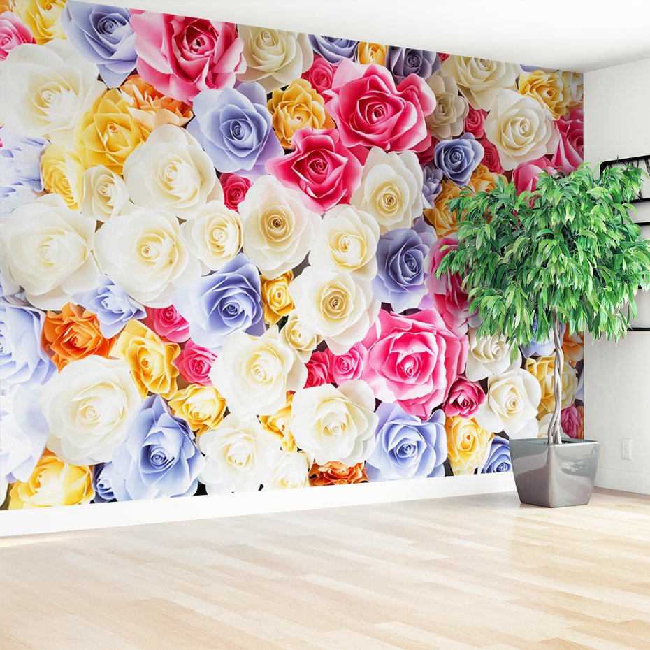 Fototapeta - kwiaty, róże, kompozycja