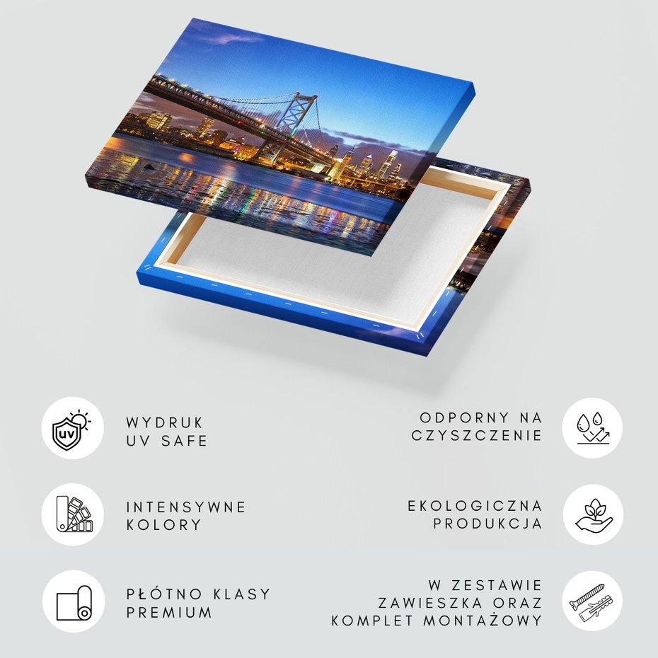 Obraz na płótnie - most, miasto, noc