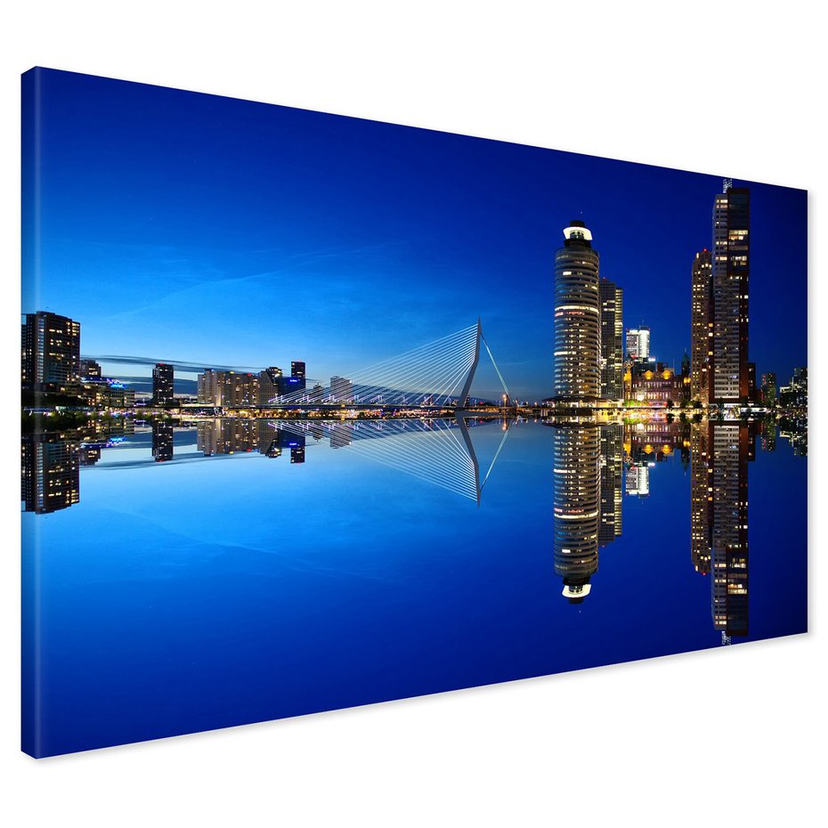 Obraz na płótnie - miasto, noc, budynki