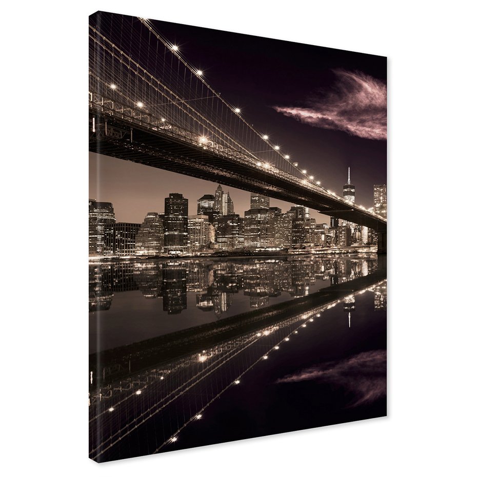 Obraz na płótnie - most, miasto, noc
