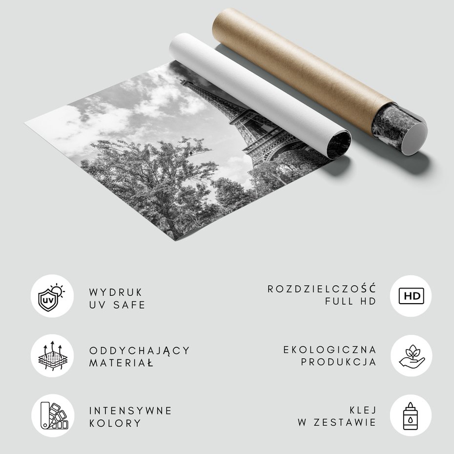 Fototapeta - Paryż, Wieża Eiffla, chmury