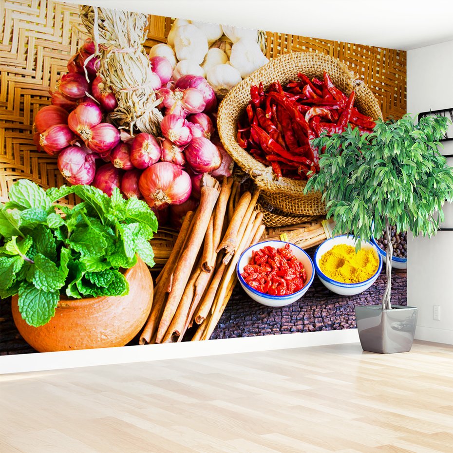 Fototapeta - przyprawy, warzywa, jedzenie