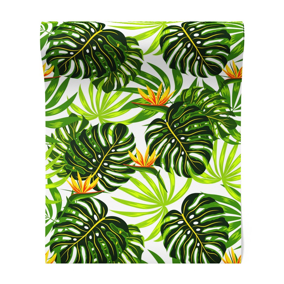 Tapeta - liście, kwiaty, tropiki