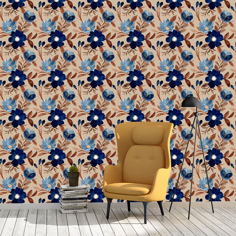 Tapeta - kwiaty, liście, tło