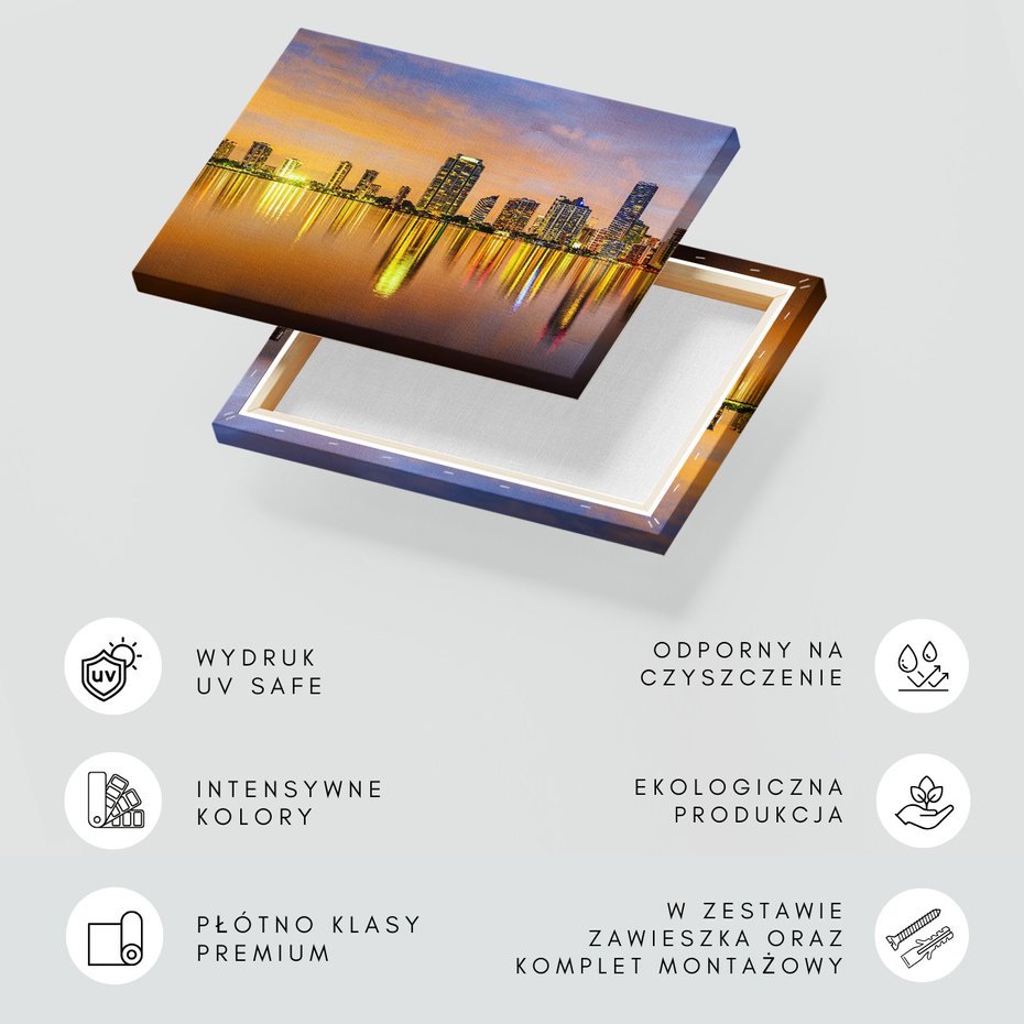 Obraz na płótnie - miasto, woda, budynki