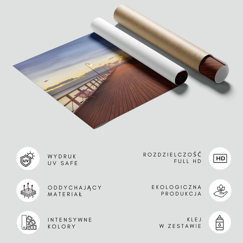 Fototapeta - morze, molo, wieczór