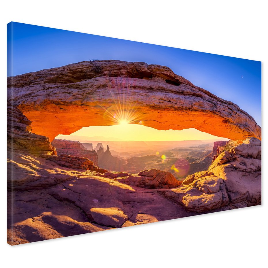 Obraz na płótnie - krajobraz, skały, słońce