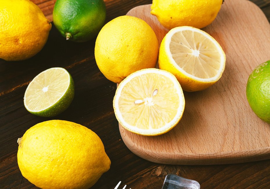 Fototapeta - cytryny, limonki, owoce