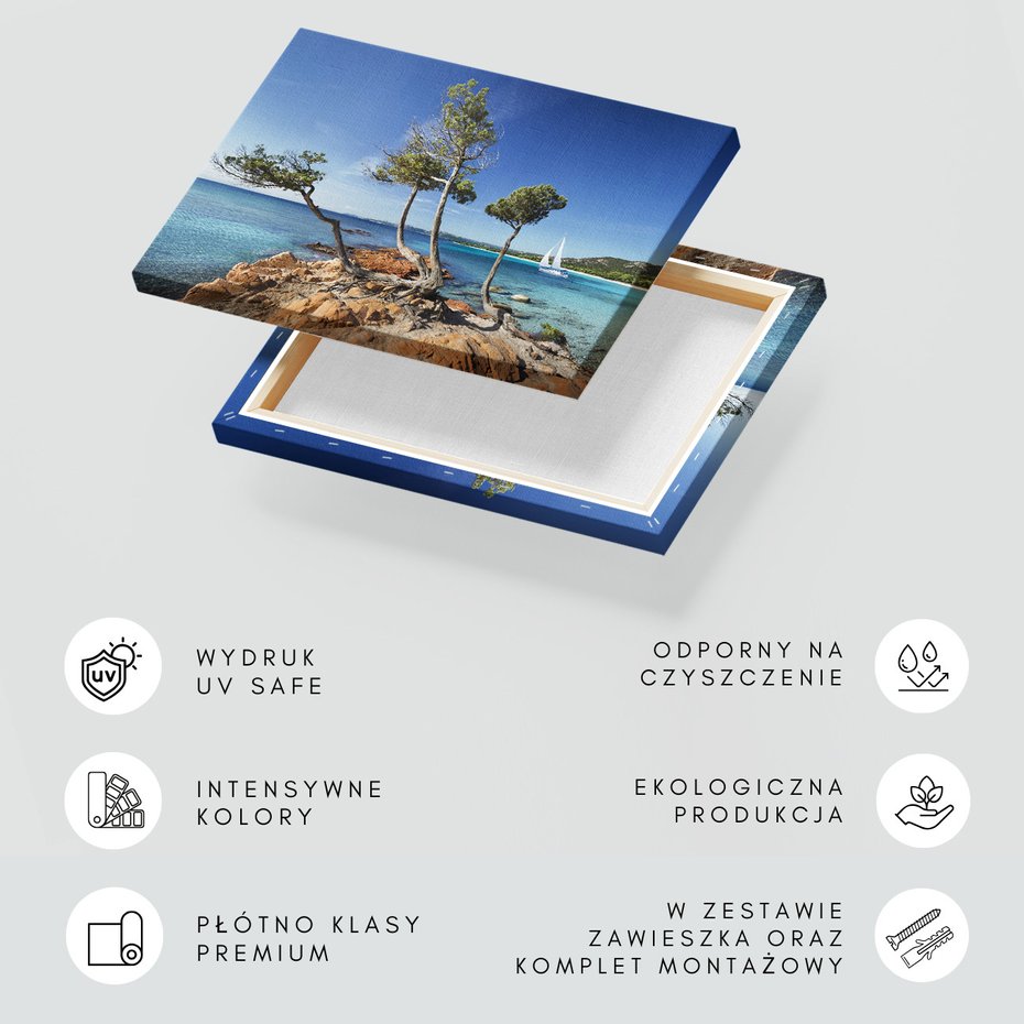 Obraz na płótnie - plaża, morze, drzewa