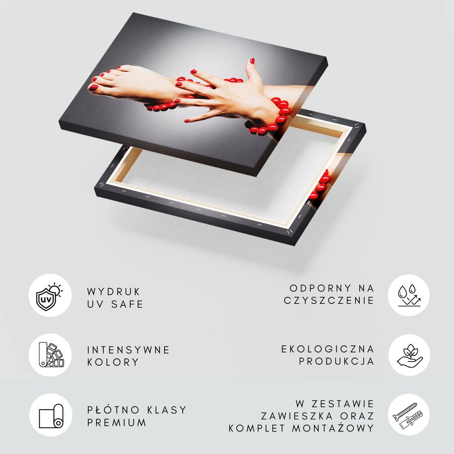 Obraz na płótnie - ręka, noga, czerwony