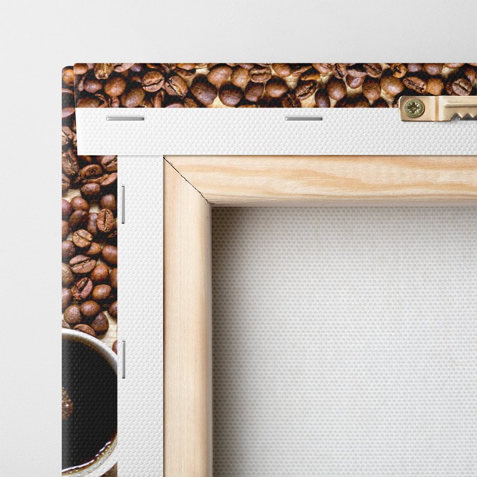 Obraz na płótnie - kawa, ziarna, napój